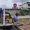 Trabajos de se&ntilde;alizaci&oacute;n vertical en el cant&oacute;n Nobol
